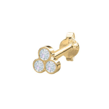 Nordahl Andersen - Ørestik med 3 Diamanter Pierce52 14 Karat Guld